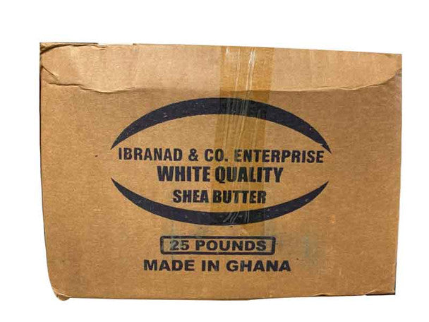 Raw African SHEA BUTTER Ibranad & Co White Quality From Ghana 24.5 lbs shea butter