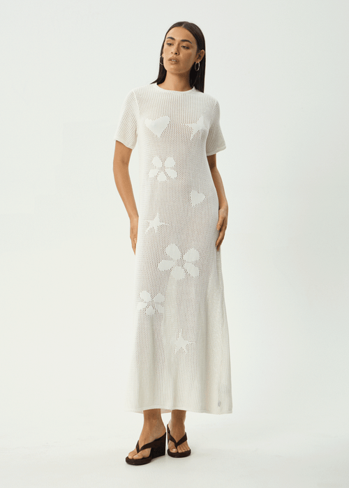 AFENDS Womens Riley - Knit Maxi Dress - White