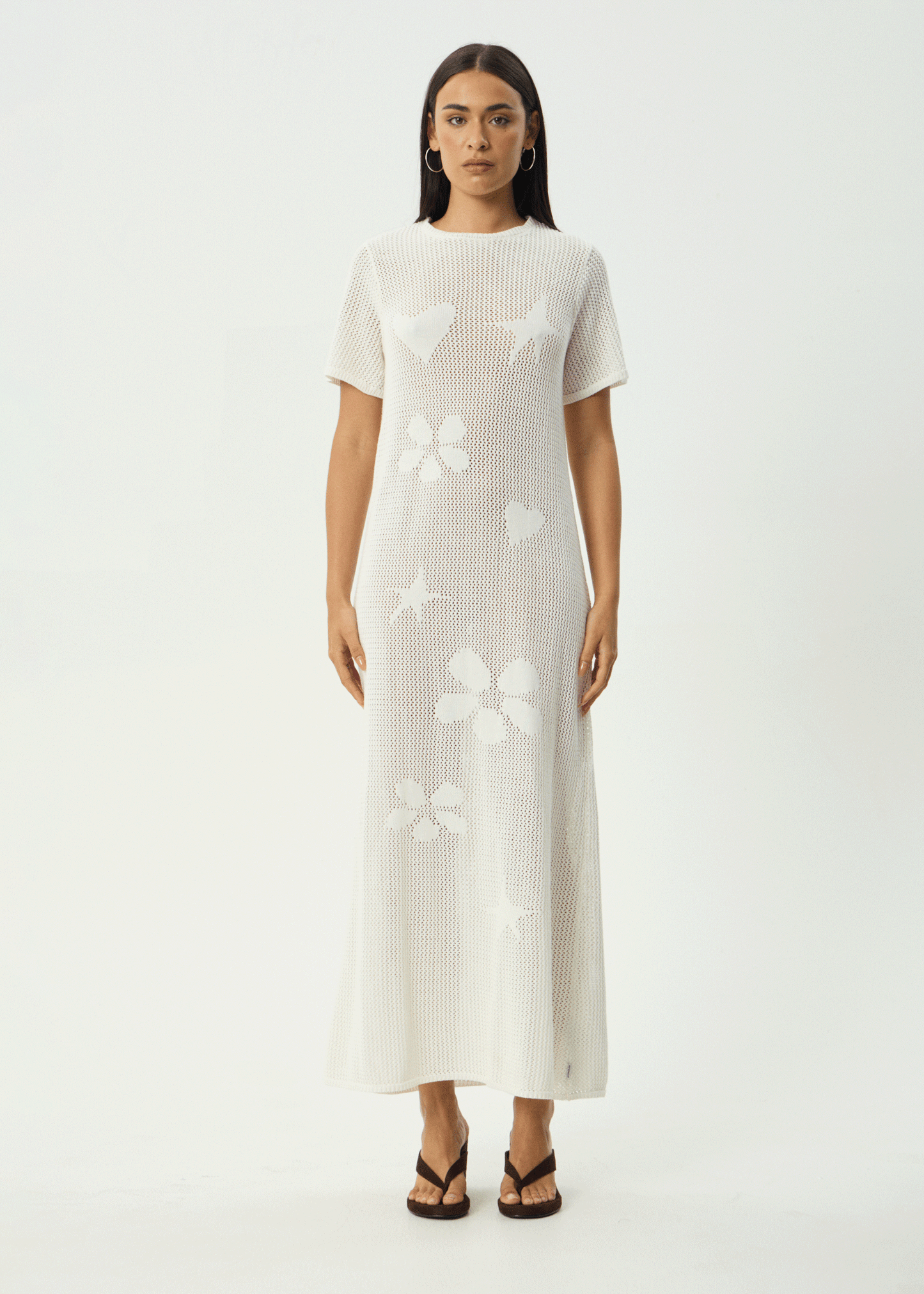 AFENDS Womens Riley - Knit Maxi Dress - White