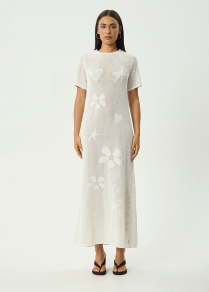 AFENDS Womens Riley - Knit Maxi Dress - White