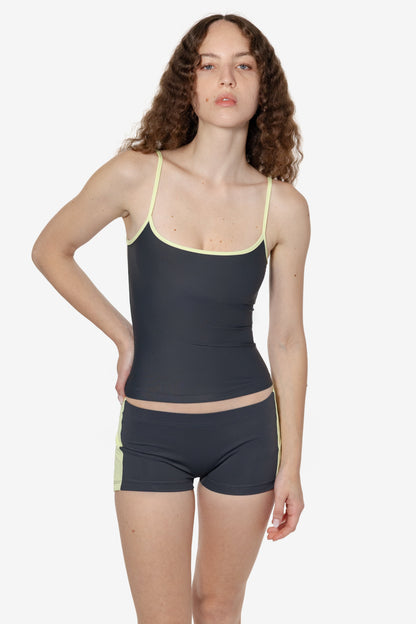 RNT532 - Nylon Tricot 2-Tone Mini Shorts