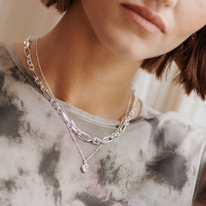 Rose Quartz Healing Stone Necklace Sterling Silver
