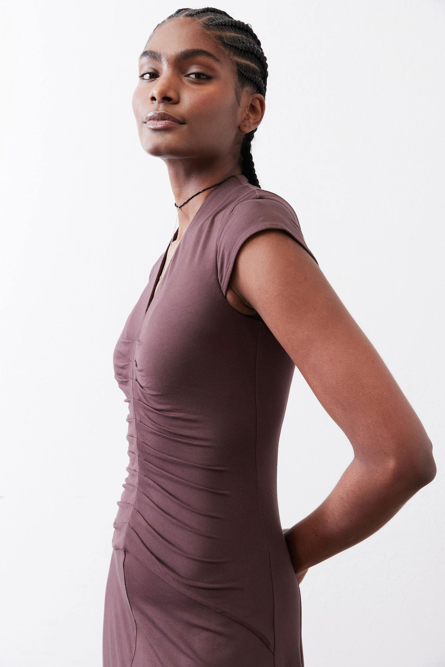 The Ruched Midi Dress