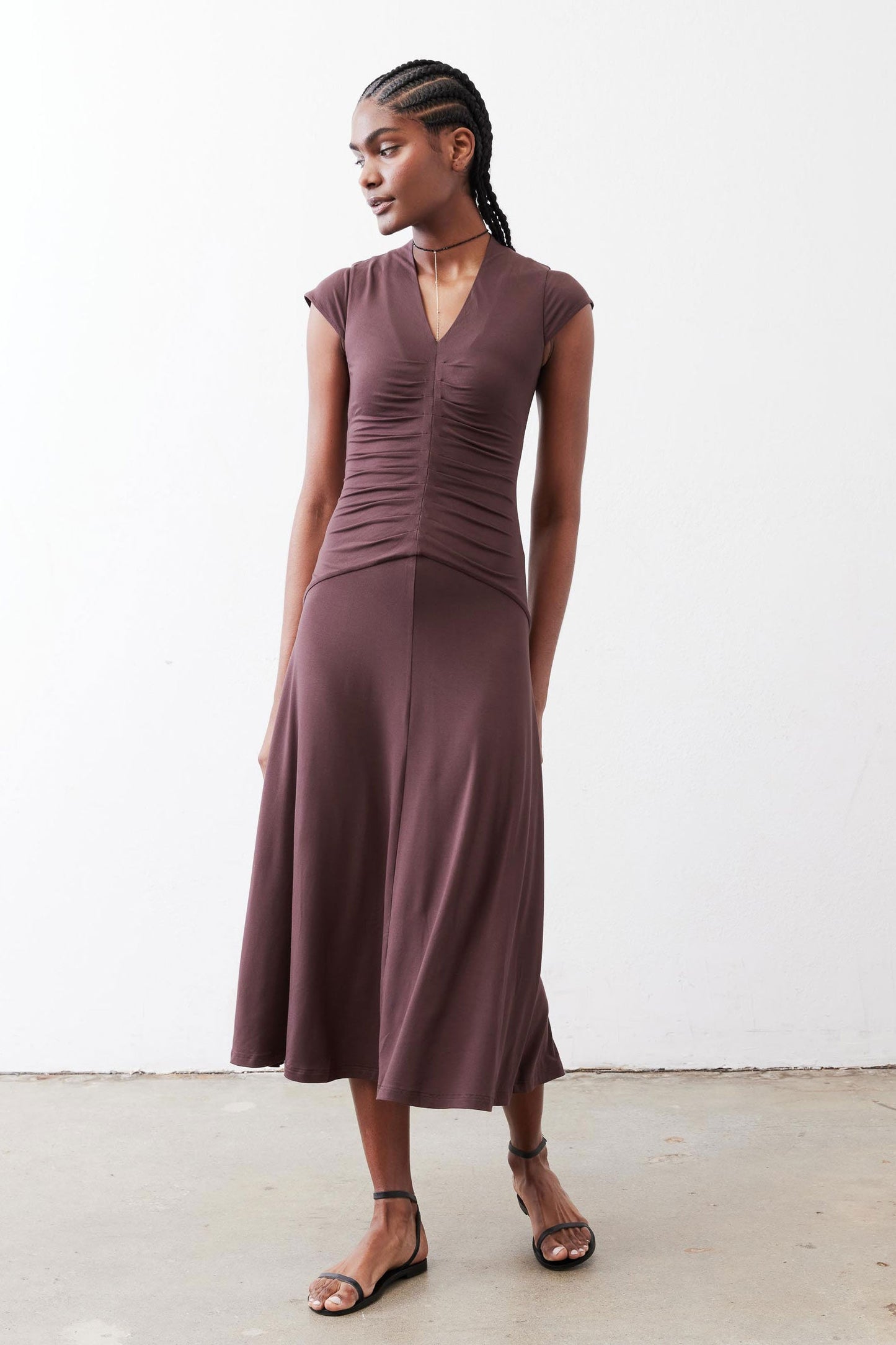 The Ruched Midi Dress