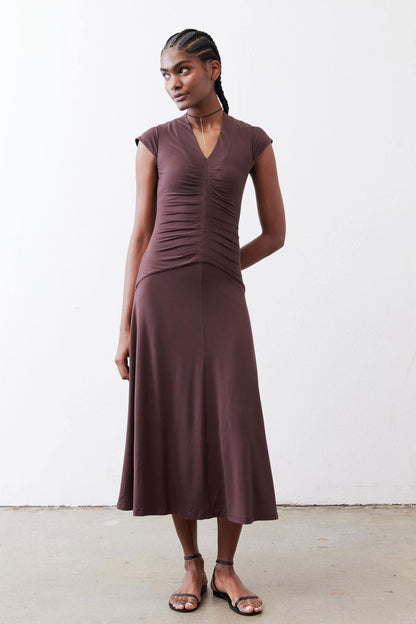 The Ruched Midi Dress