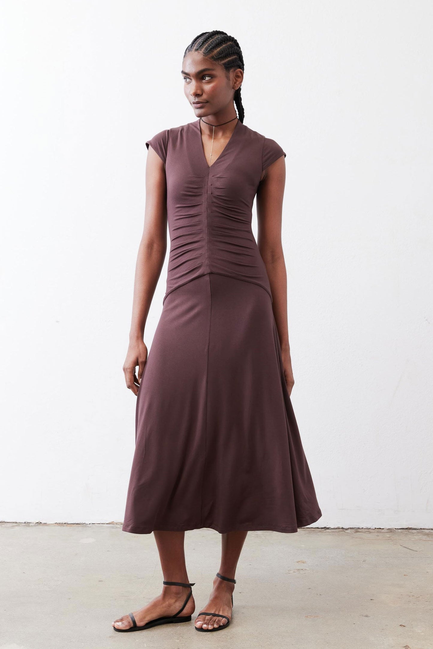 The Ruched Midi Dress