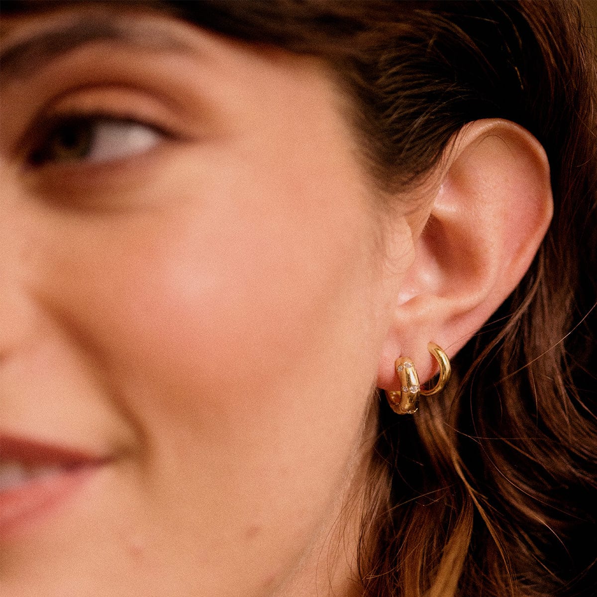 Sapphire Hoop Earrings 9ct Solid Gold