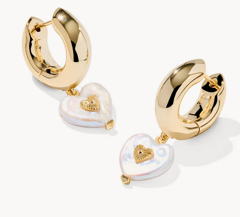 Sasha Heart Huggie Earring Freshwater Cultured Pearl Gold