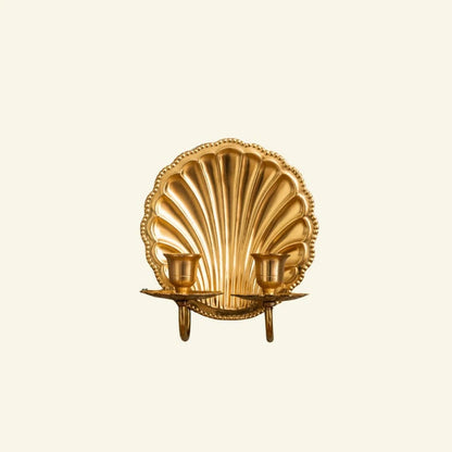 Scallop Shell Sconce Double - Brass