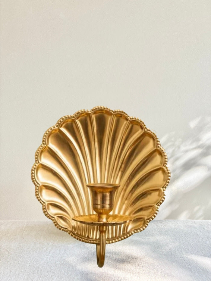 Scallop Shell Sconce Single - Brass