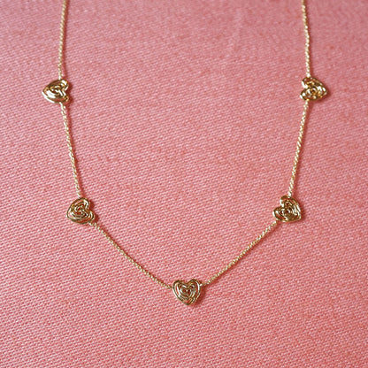 Scribble Hearts Charm Layering Set 18ct Gold Plate