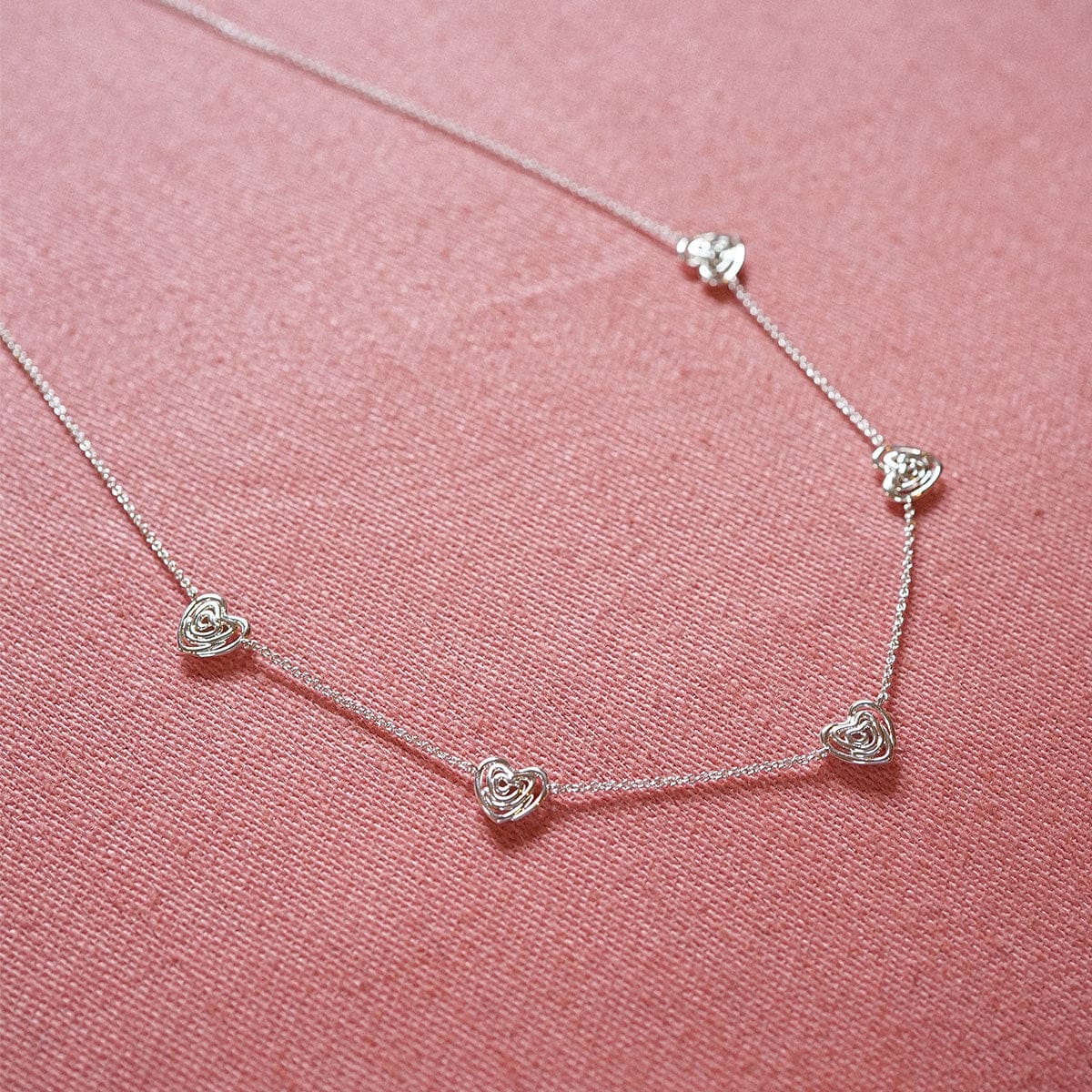 Scribble Hearts ‘Drawn To You’ Layering Set Silver Plate