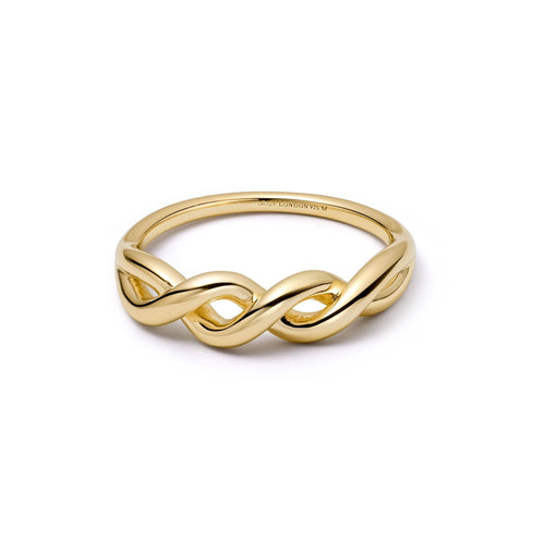 Scribble Knot Ring 18ct Gold Plate
