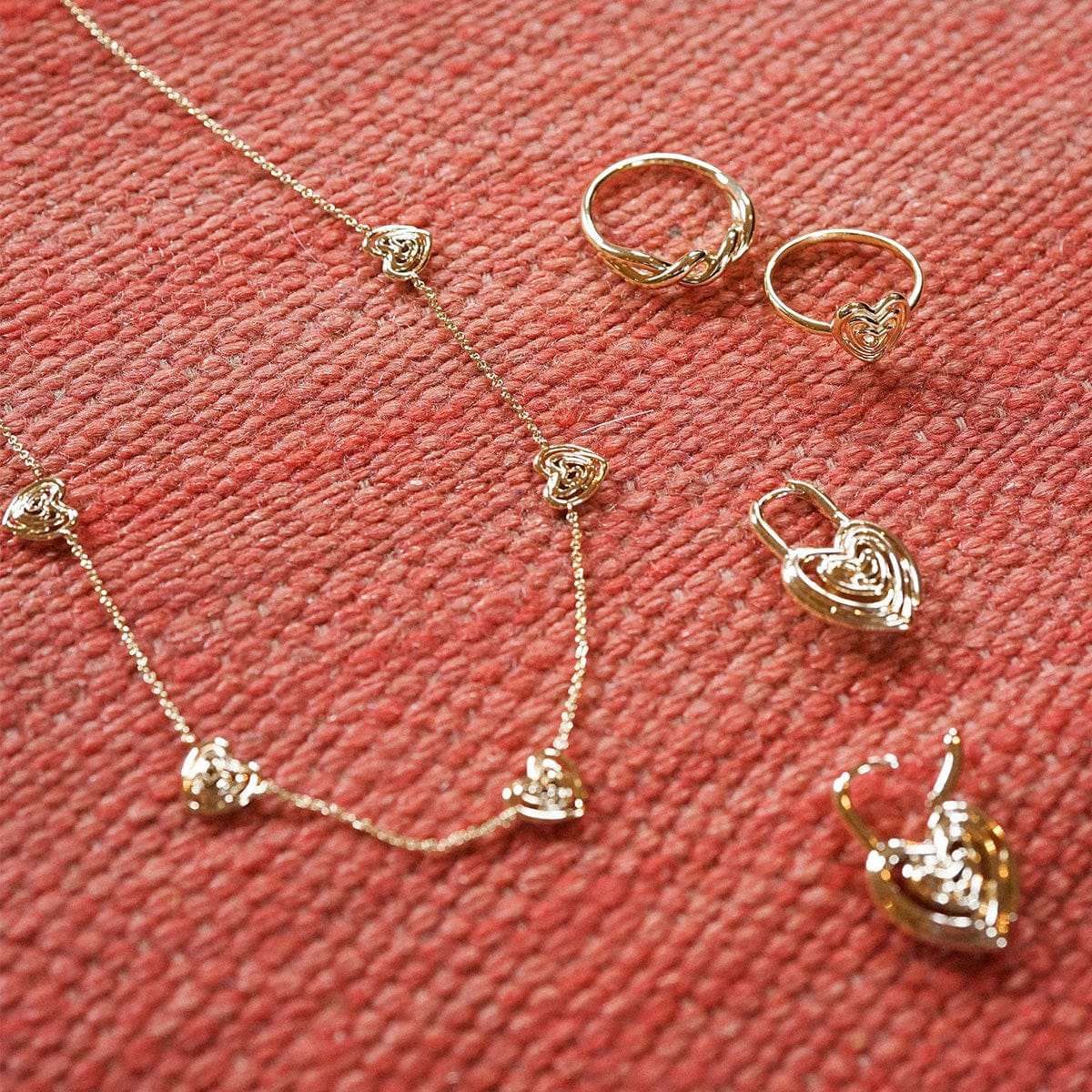 Scribble Knot Ring 18ct Gold Plate