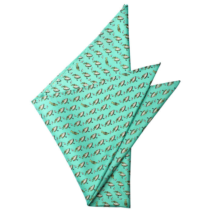 Sea Breeze Blue Second Line Pocket Square