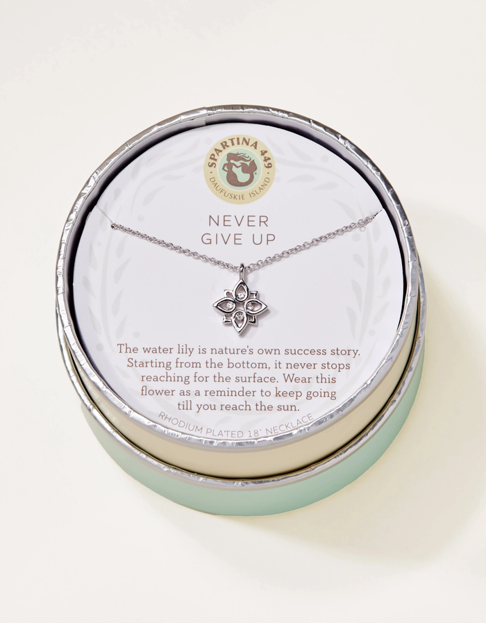 Sea La Vie Necklace 18'' Never Give Up/Lotus Silver