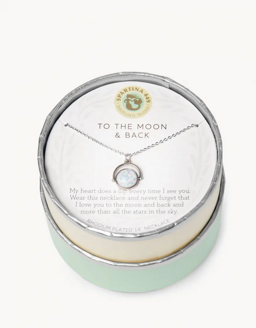 Sea La Vie Necklace 18'' To the Moon Back/Heart Flip Silver