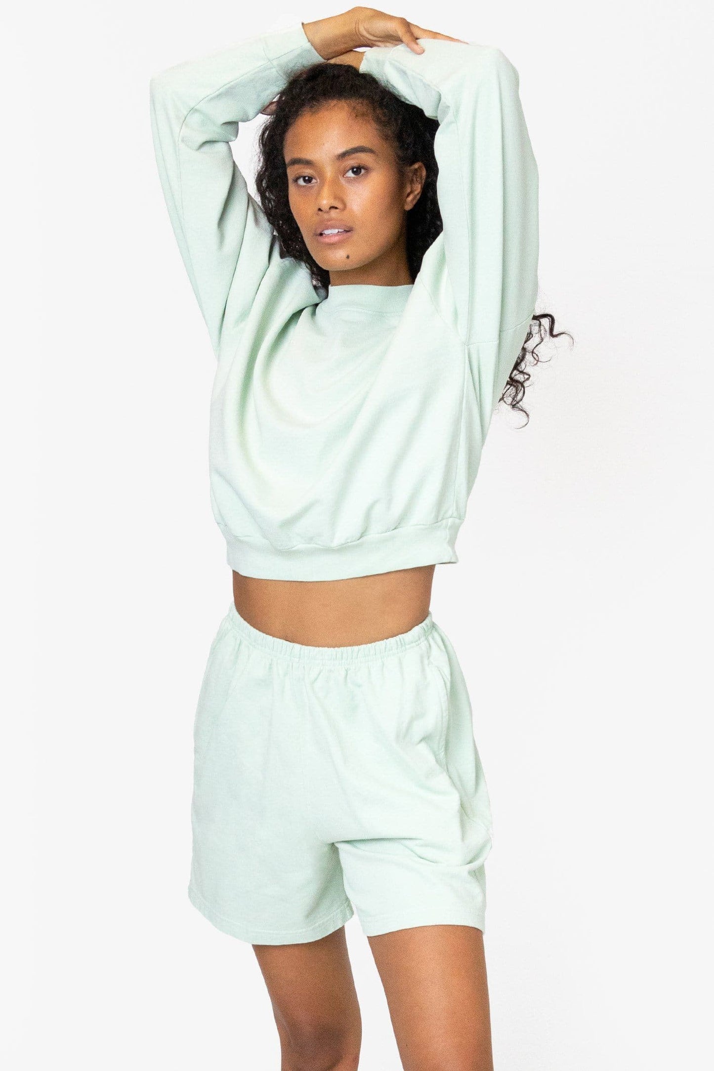 MWT06GD - Garment Dyed Cropped Mock Neck French Terry Pullover