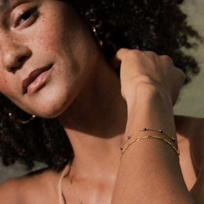 Seed Pearl Chain Bracelet 18ct Gold Plate