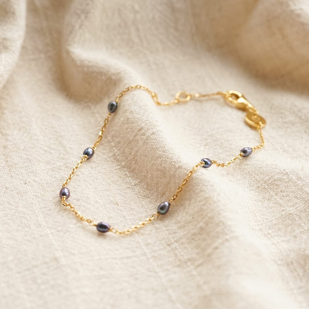 Seed Pearl Chain Bracelet 18ct Gold Plate
