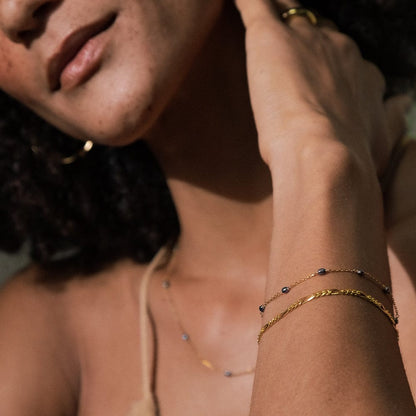 Seed Pearl Chain Bracelet 18ct Gold Plate