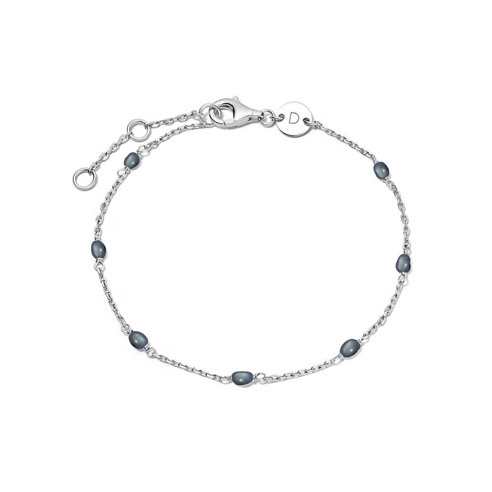 Seed Pearl Chain Bracelet Sterling Silver