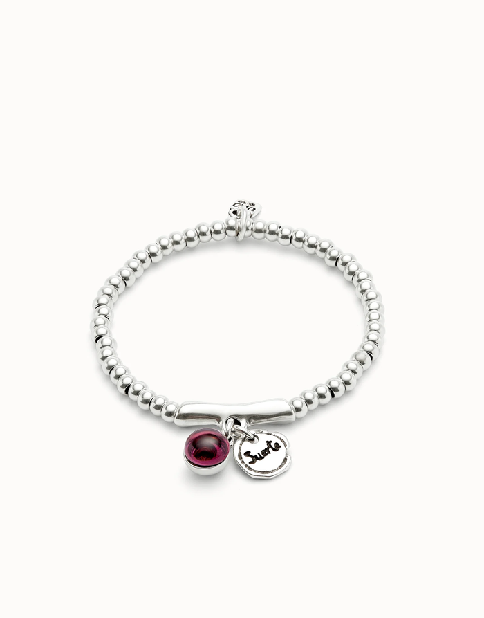 Ser Fascinante Bracelet with Purple Murano Glass and Suerta/Lucky Large