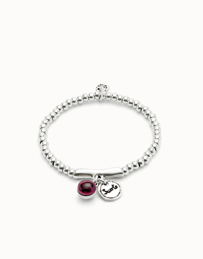 Ser Fascinante Bracelet with Purple Murano Glass and Suerta/Lucky Large