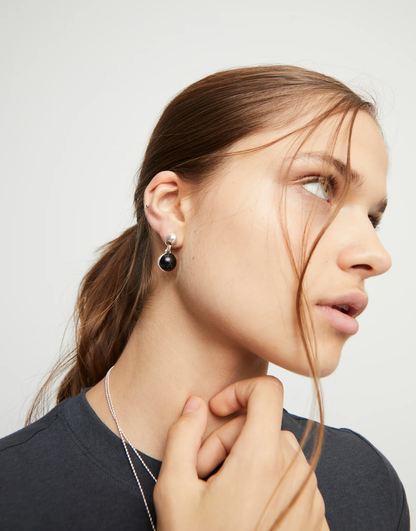 Ser Fascinante Earring Silver with Dark Stones