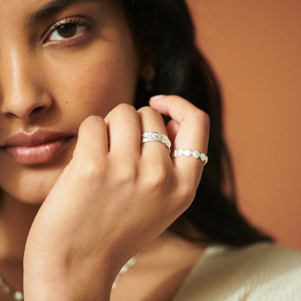 Shell Stacking Ring Sterling Silver