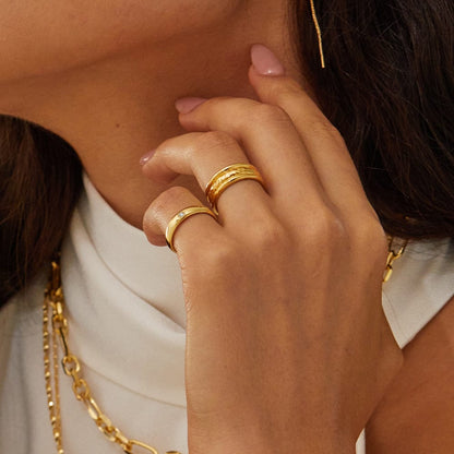 Shining Star Stacking Ring 18ct Gold Plate