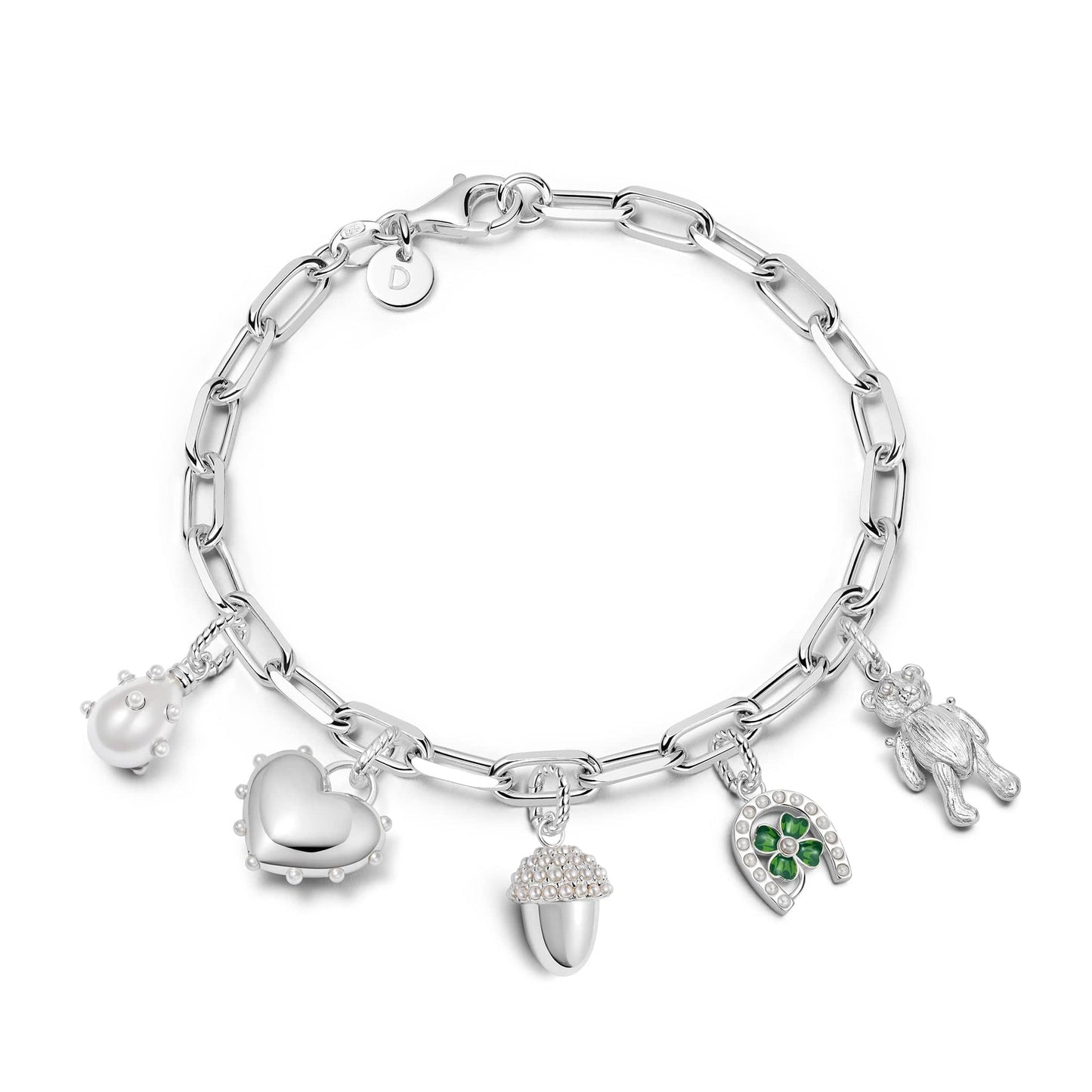 Shrimps Charm Bracelet Sterling Silver