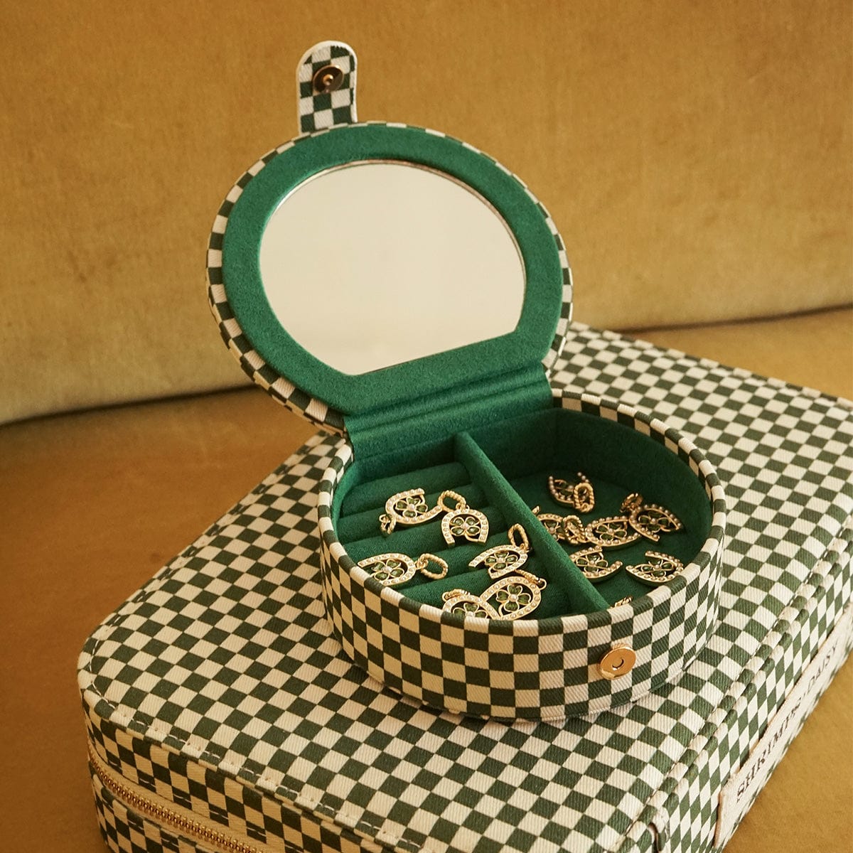 Shrimps Compact Green Jewellery Box