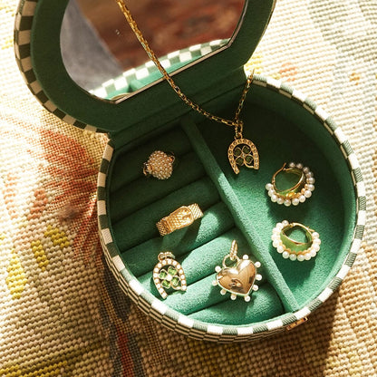 Shrimps Compact Green Jewellery Box