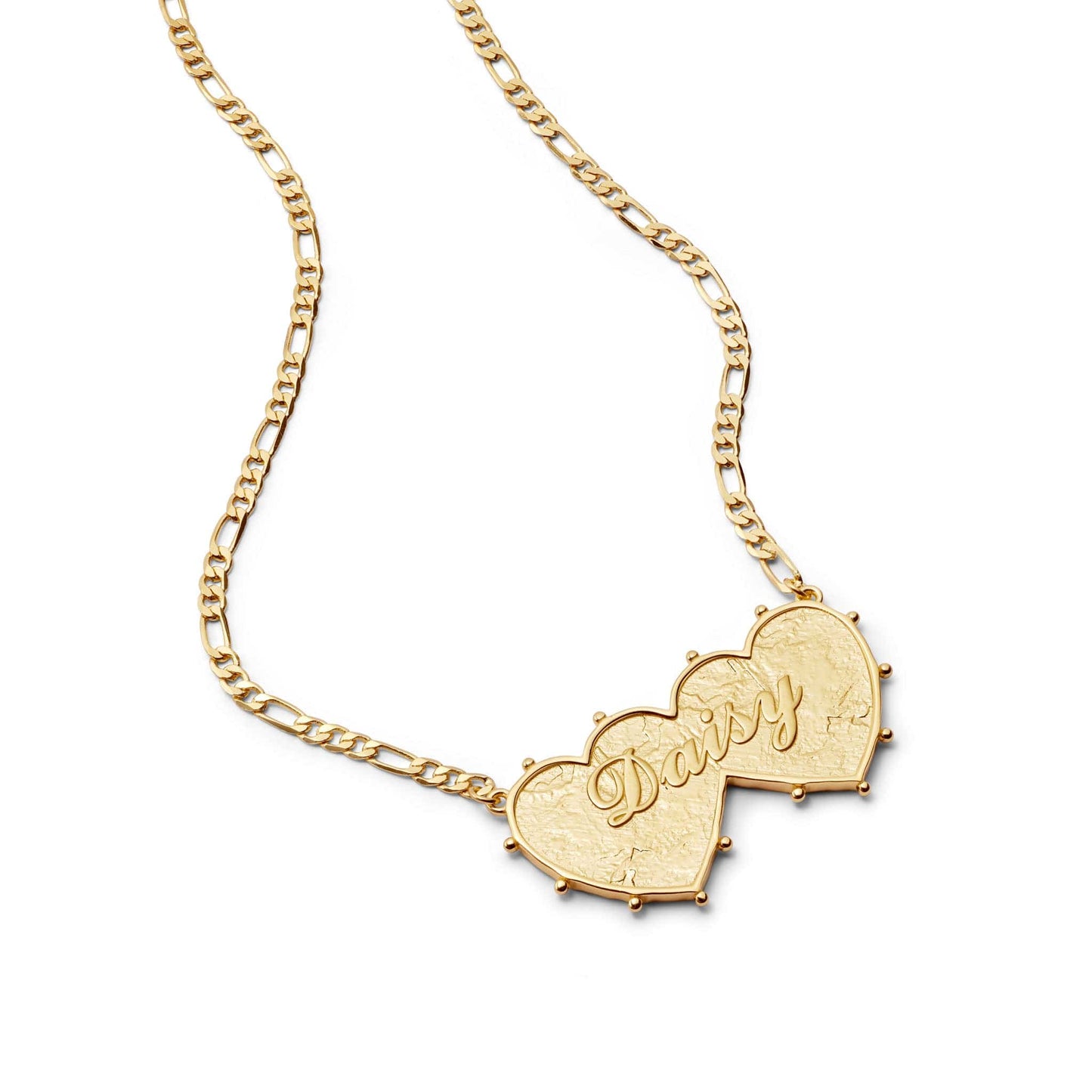 Shrimps 'Daisy' Double Heart Necklace 18ct Gold Plate