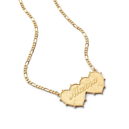 Shrimps Double Heart Necklace 18ct Gold Plate