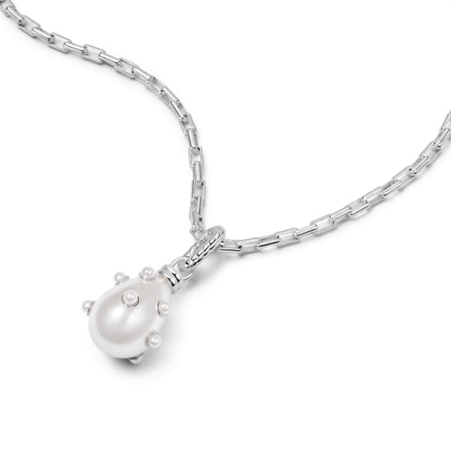Shrimps Pearl Charm Necklace Sterling Silver
