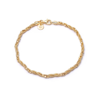 Shrimps Twist Chain Bracelet 18ct Gold Plate