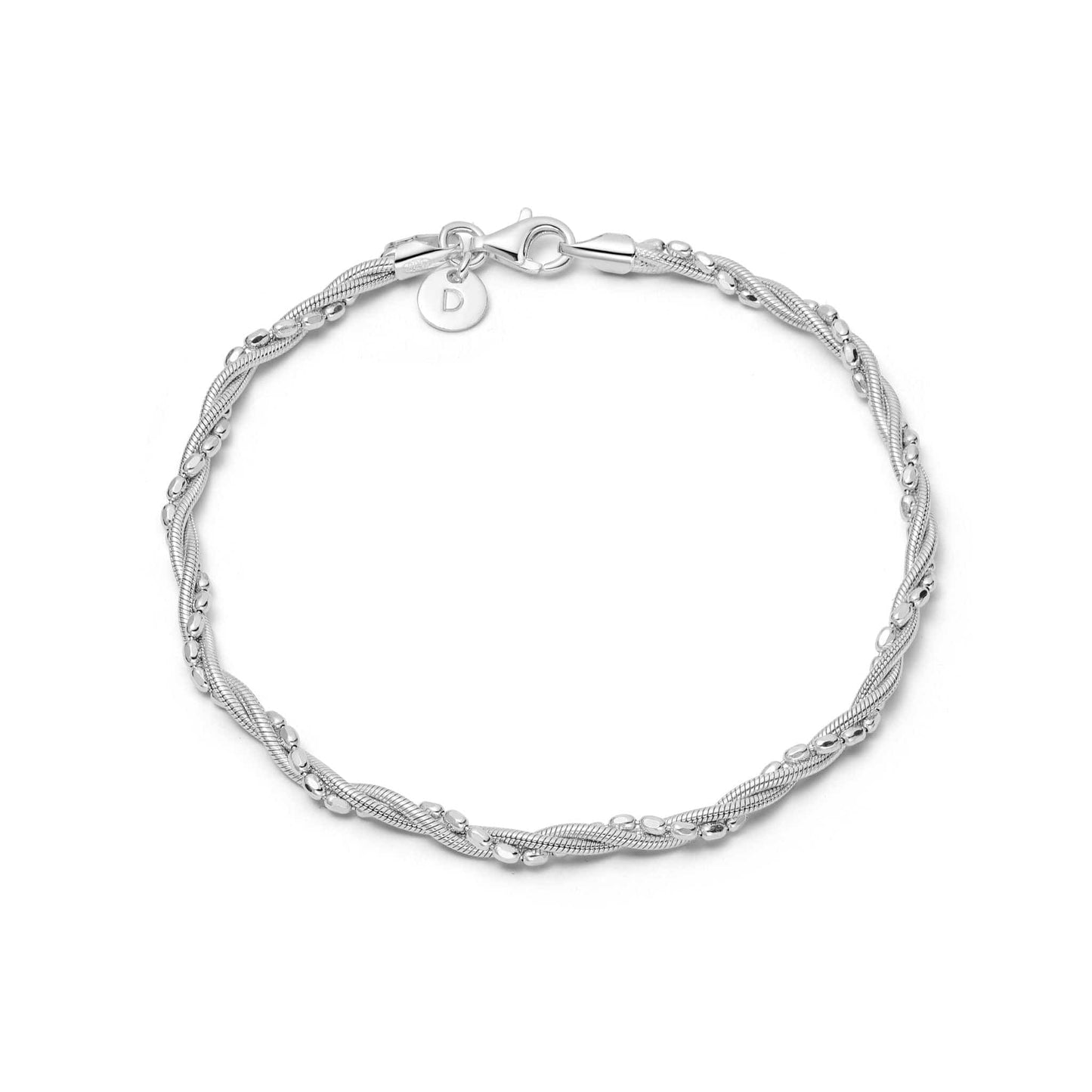 Shrimps Twist Chain Bracelet Sterling Silver