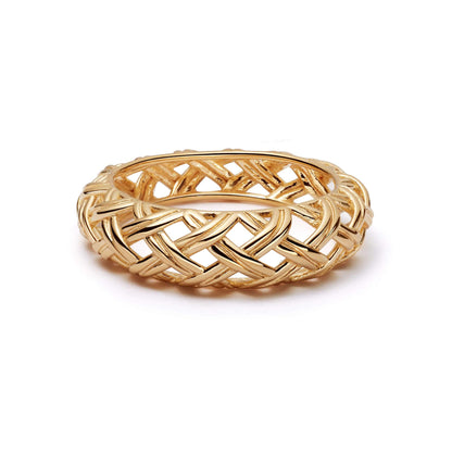 Shrimps Woven Dome Ring 18ct Gold Plate