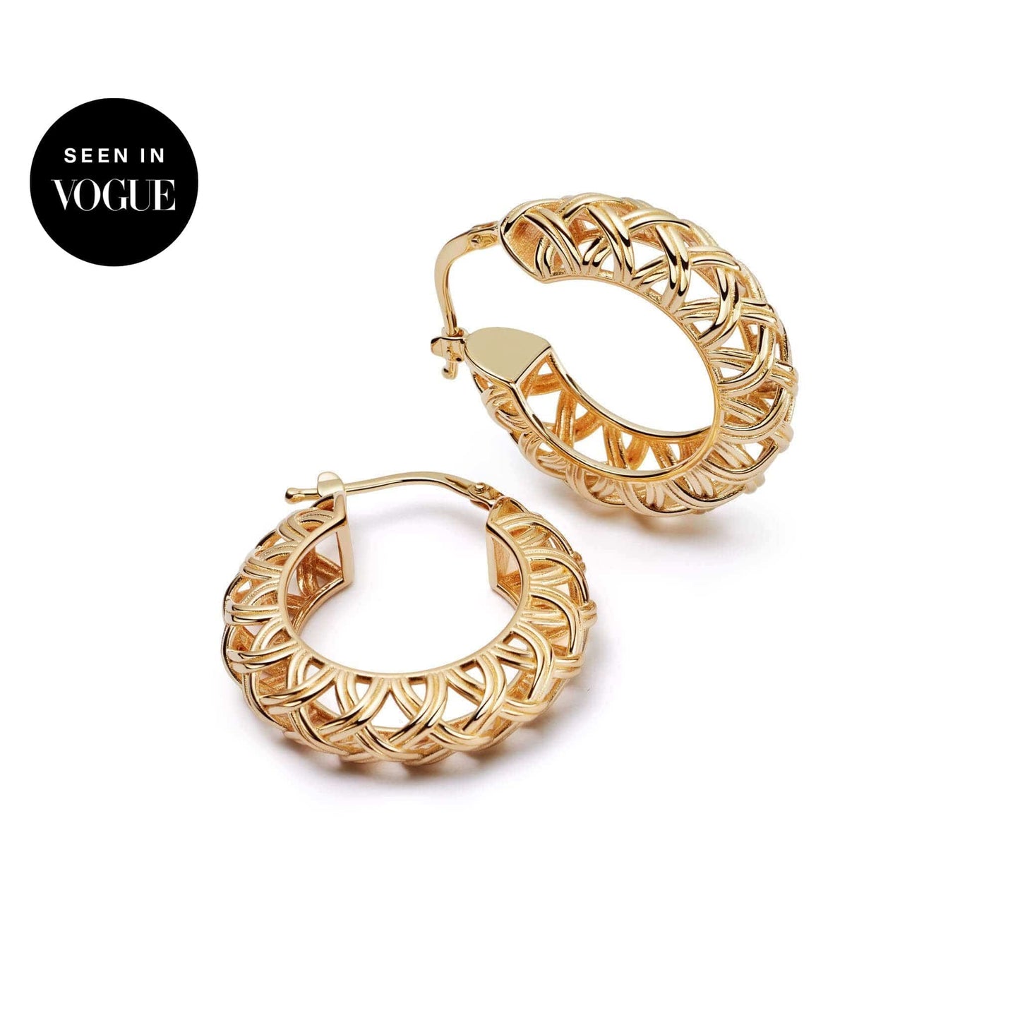 Shrimps Woven Maxi Hoop Earrings 18ct Gold Plate