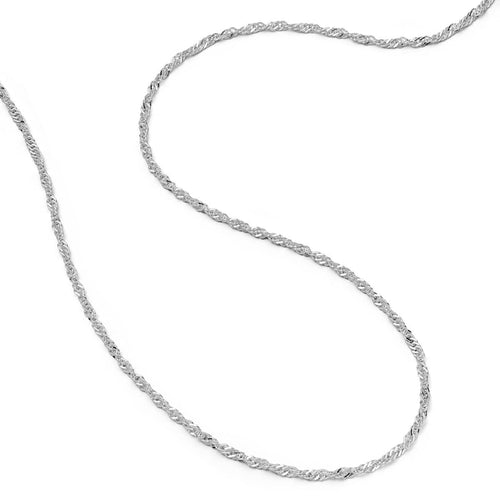 Thick Singapore Layering Chain Necklace Sterling Silver