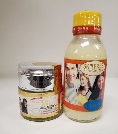 SKIN FREE BEAUTIFYING MILK WHITENING +FACE CREAM FAST ACTION Skin free