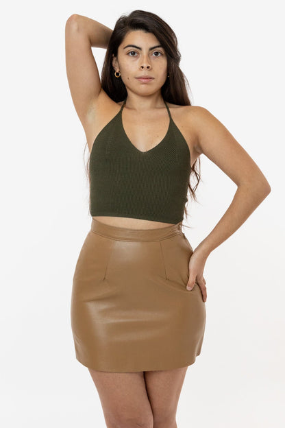 RLH3012 - Leather Mini Pencil Skirt