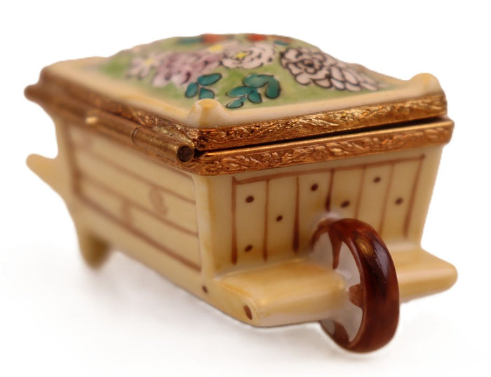 SKU# 6033 - Wheel Barrow Wood With Flowers