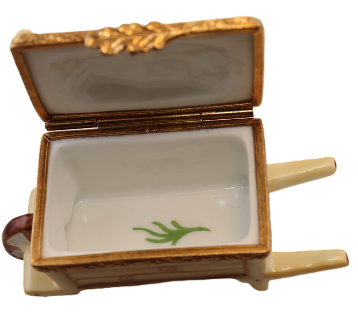 SKU# 6033 - Wheel Barrow Wood With Flowers