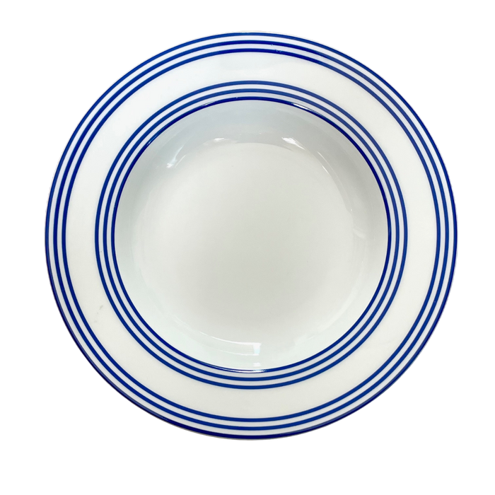 SKU# A235-REC20834 - Latitudes Bleu Rim Soup Plate - Shape Recamier - Size: 9"