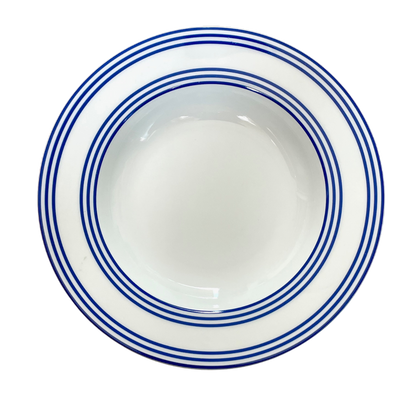 SKU# A235-REC20834 - Latitudes Bleu Rim Soup Plate - Shape Recamier - Size: 9"