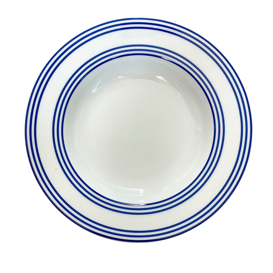 SKU# A235-REC20834 - Latitudes Bleu Rim Soup Plate - Shape Recamier - Size: 9"