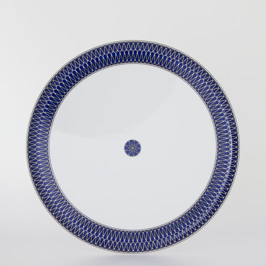 SKU# L210-REC20797 - Blue Star Round Deep Platter - Shape Recamier - Size: 11"